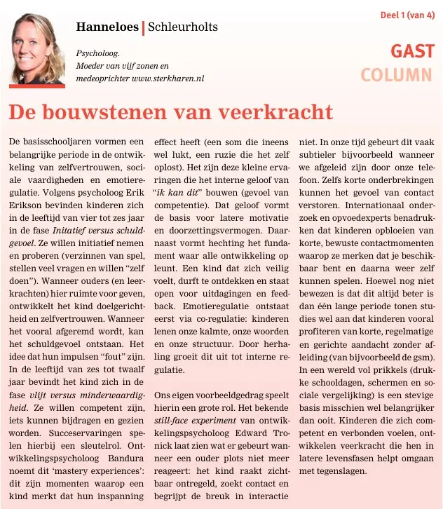 Krantenartikel De bouwstenen van veerkracht